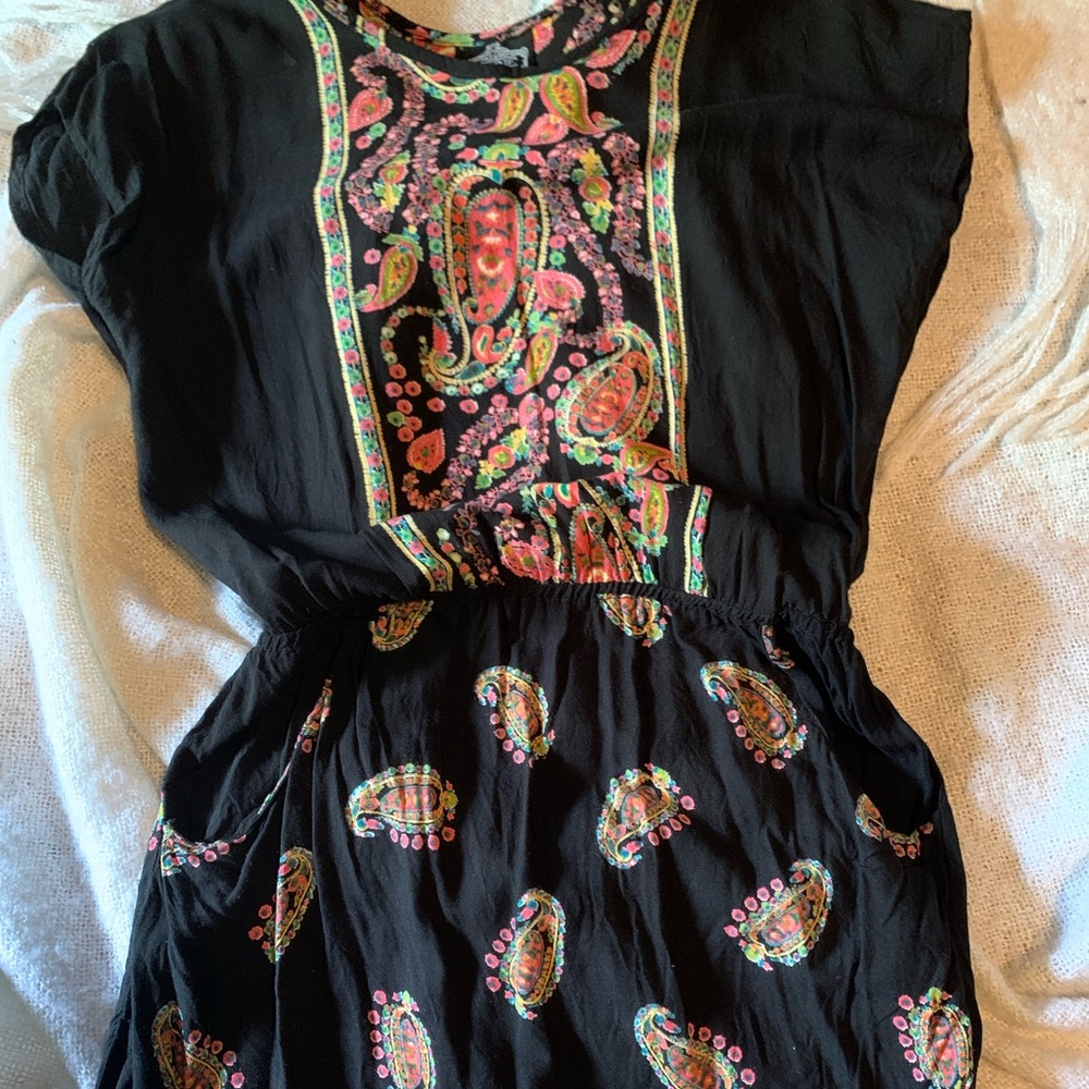 💗Black Angie dress with colorful print